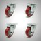 Service Caster 3.5 Inch SS Red Polyurethane Wheel Swivel Top Plate Caster Set SCC-SS20S3514-PPUB-RED-4 - alternate 1